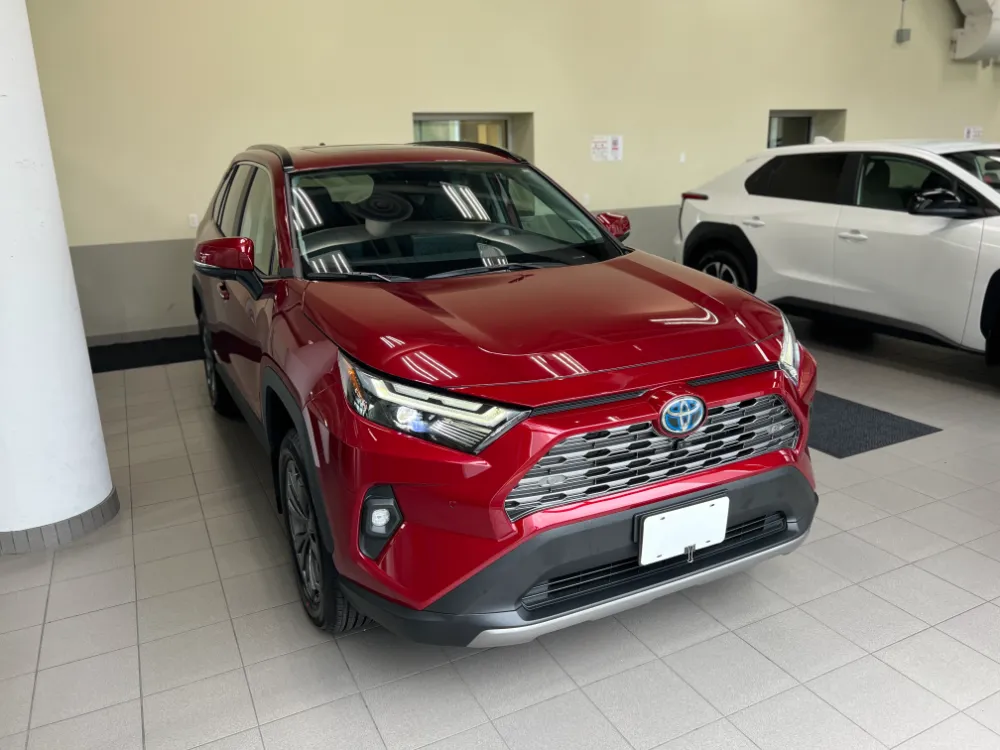 2023 toyota rav4 hybrid limited red with black interior 3